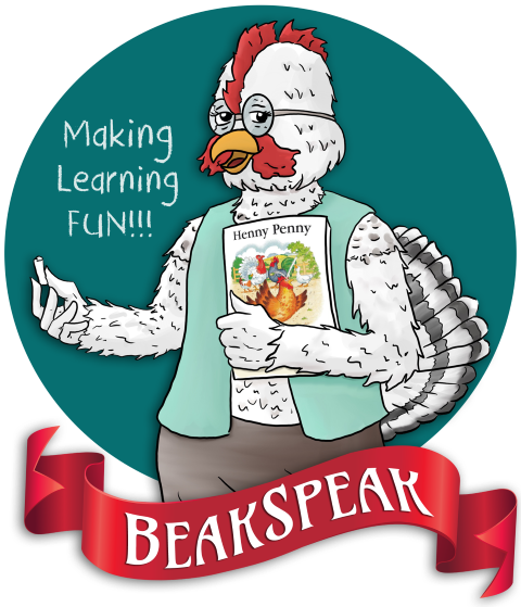 Mrs Goldspeak from BeakSpeak, A Fable & Language Workbook by retired teacher & author Peggy Marceaux